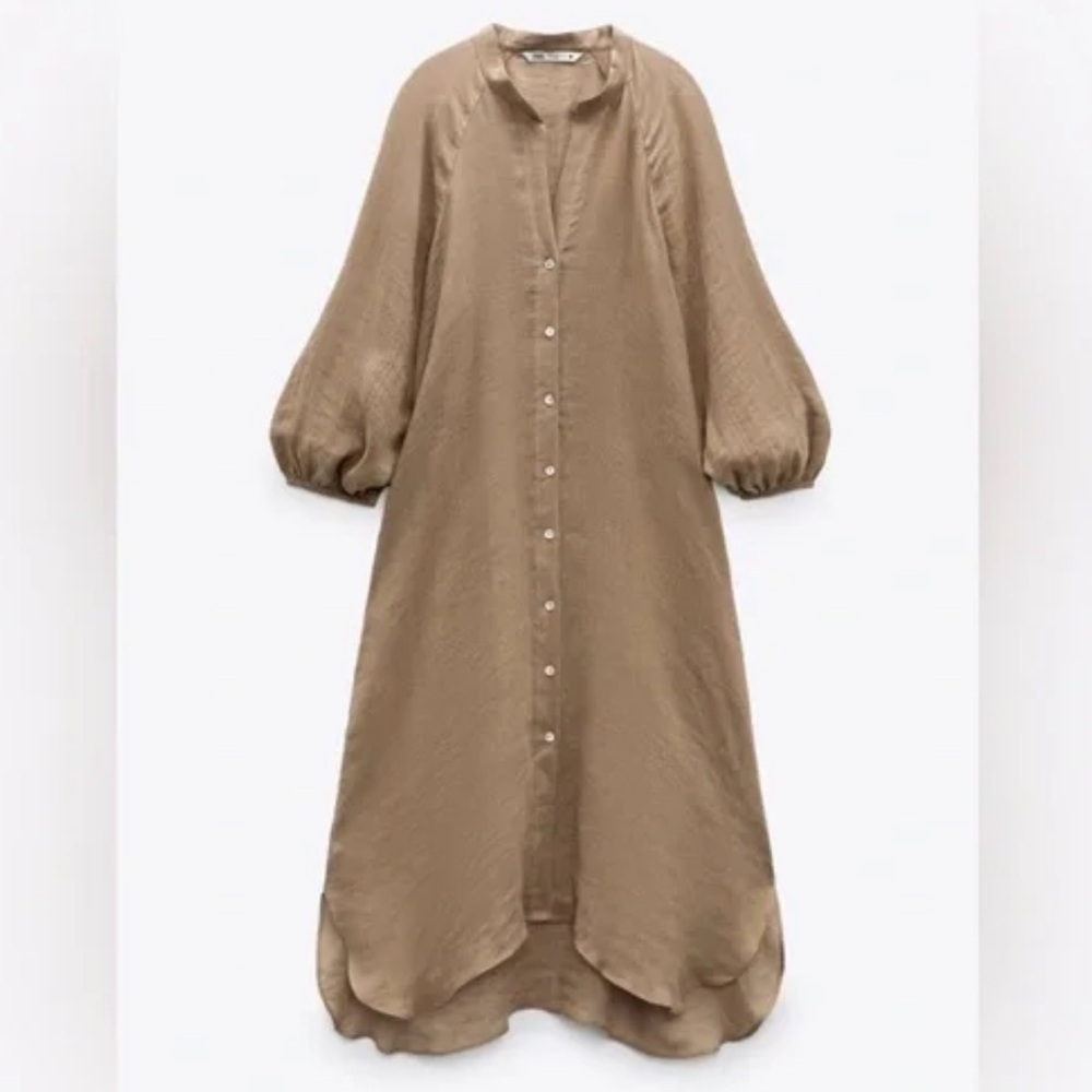 Zara Linen Shirtdrrss Size S - Picture 3 of 10